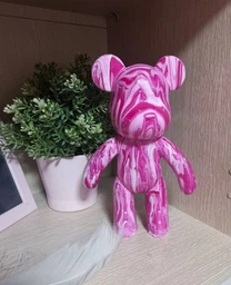Флюїдне ведмежа Punk Fluid Bear Bearbrick з фарбами 3 шт набір для творчості зроби сам DIY ведмедик розмальовка 23 см на подарунок фото від покупців 6