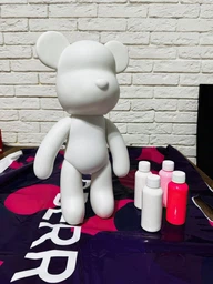 Флюїдне ведмежа Punk Fluid Bear Bearbrick з фарбами 3 шт набір для творчості зроби сам DIY ведмедик розмальовка 23 см на подарунок фото від покупців 4