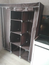 Складной каркасный тканевый текстильный шкаф на 3 секции Storage Wardrobe 88130 Синий (N-14) фото от покупателей 4