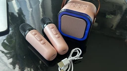 Детский беспроводной караоке микрофон с колонкой 2в1 К12 Беспроводная Bluetooth колонка фото от покупателей 2
