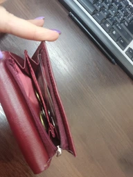 Кожаный женский горизонтальный кошелек с монетницей ST Leather бордового цвета (bg224fash89) фото от покупателей 3