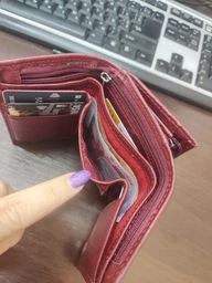 Кожаный женский горизонтальный кошелек с монетницей ST Leather бордового цвета (bg224fash89) фото от покупателей 2