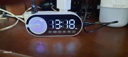 Портативна бездротова Bluetooth колонка G-30 електронний настільний годинник з акумулятором будильник зеркальна White (724941077677) фото від покупців 2