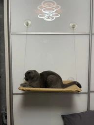 Лежанка для кошек оконный гамак с присосками на окно Sunny Seat Mounted Cat Bed до 22 кг Лёгкая Бежевая (3026)