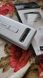 Чехол противоударный с подставкой Protective Rugged Standing Cover SM-G977 для Samsung Galaxy S10 5G (6.7") Silver фото от покупателей 3