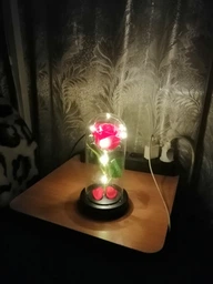 Роза в стеклянной колбе с подсветкой Love Stories Roses, 20 см, красная, ночник