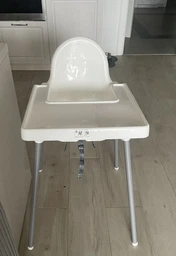 Детский стульчик IKEA ANTILOP высокий с поддончиком серебро 290.672.93 фото от покупателей 2