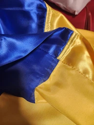 Прапор України державний, великий Smart, стрейч-атлас 90 х 141 см синьо-жовтий, кишеня під древко фото від покупців 12