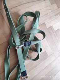Повідок для великих порід собак XL CoLLaR Амуніція з брезенту зелений брезентова (бавовняна) тасьма 35 мм 300 см світловідбивний металевий карабін арт. 0510 фото від покупців 3