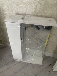 Зеркальный шкаф VAN MEBLES Панорама 50 см левосторонний белый фото от покупателей 8