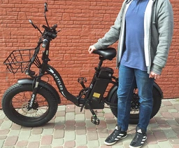 Электровелосипед мощный складной электро фетбайк велосипед электрический для взрослых fatbike с фарой корзиной и крыльями женский и мужской с широкими колесами для города села Shimano на аккумуляторе 750W 13Ah 20" KF9 KETELES Черный 71873 фото от покупателей 6