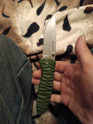 Нож складной Ganzo G6252 (длина: 210мм, лезвие: 89мм, сатин), зеленый фото от покупателей 3