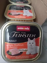 Упаковка вологого корму для котів Animonda Vom Feinsten Adult with Poultry + Veal для котів з птицею та телятиною 100 г х 6 шт (2700000032121)
