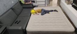 Надувная кровать-матрас велюр Intex 64426 со встроенным насосом (220-240В) 99х191х46 см Бежевая фото от покупателей 2