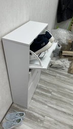 Тумба під взуття Обувниця закрита з відкидними дверцятами Компаніт ТО 23 Білий (німфея альба)
