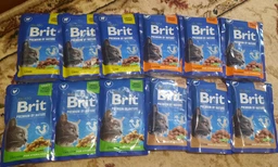 Вологий корм для стерилізованих котів Brit Premium Sterilised pouch 12шт/100 г, асорти із 4 смаків у желе фото від покупців 7