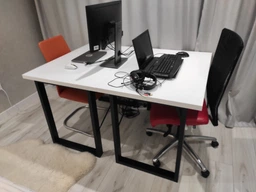 Письменный стол Ferrum-decor Драйв 750x1200x700 Черный металл ДСП Белый 32 мм (DRA211)