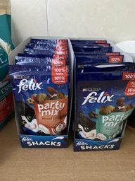 Упаковка лакомств для котов Purina Felix Party Mix Океанический Микс со вкусом лосося и форели 8 шт по 60 г (7613287631442)