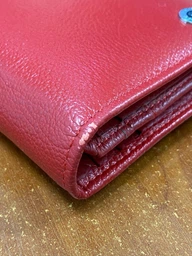 Женский вертикальный кошелек из натуральной кожи на хлястике с кнопкой ST Leather Красный (bg192fash81)