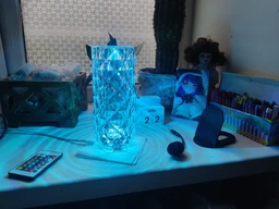 Настільна лампа нічник Роза з пультом RGB Crystal Rose фото от покупателей 8