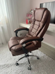 Крісло керівника з підставкою для ніг VIRGO X9 Brown фото від покупців 11