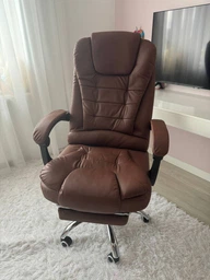 Крісло керівника з підставкою для ніг VIRGO X9 Brown фото від покупців 9