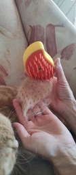 Паровая щетка расческа для вычесывания шерсти котов 3 в 1 Steamy Cat Brush Желтая фото от покупателей 3