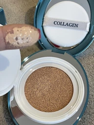 Тональный крем для лица Enough Коллаген Collagen Aqua Air Cushion SPF50+ PA+++ 13-Light Beige 15 г (8809084080012) фото от покупателей 1