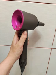 Профессиональный фен для волос Super Hair Dryer 1600 Вт + насадка концентратор, розовый, красный фото от покупателей 1