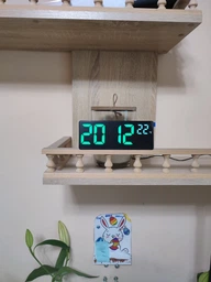 Цифровий світлодіодний настільний годинник DS-6631, 2 будильники, термометр, корпус чорний, колір індикації оранжевый фото от покупателей 5