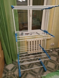 Двойная телескопическая стойка вешалка для одежды с полкой для обуви NAZIM напольная передвижная на колесиках регулируемая фото от покупателей 14