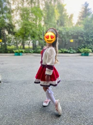 Костюм вишиванка для дівчинки Класичний молочно-блакитний 128-134 фото від покупців 3