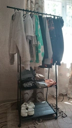 Стійка вішалка пересувна для одягу з полицею для взуття The New Coat Rack 365 CR на коліщатках фото від покупців 2
