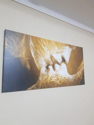 Картина для спальні Холстович Kiss Gold 70х140 см. Романтична картина в спальню або вітальню. фото від покупців 1