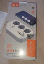 Мережевий подовжувач фільтр LDNIO SEW3452 WiFi Управління, 2500W, 3 розетки, 3USB/1Type-C, QC/PD, 3A/38W 2M, White