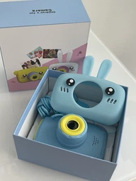 Детская цифровая камера Smart Kids Camera Full HD ГОЛУБАЯ c ушками