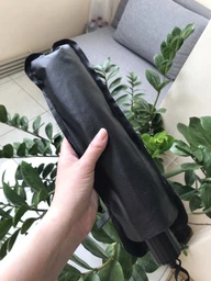Автомобільна сонцезахисна парасолька на лобове скло 135×79 см UV, складна, чорно-сіра XJ5106 фото від покупців 18