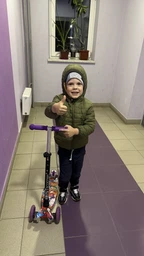 Детский самокат Best Scooter A 24664. Пластмассовый, 4 PU колеса с подсветкой. Фиолетовый