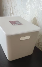 Ящик для зберігання з кришкою MBM HOME FH-14/FH-16 WHITE пластиковий білий фото від покупців 4