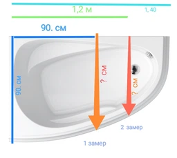 Ванна акриловая CERSANIT JOANNA NEW S301-166 140x90 правосторонняя + ножки PW01/S906-001/PW02/PW04/PW06/PW011