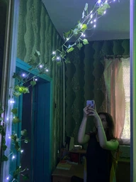 Искусственная Гирлянда Ветка Лианы С Led Подсветкой На Батарейках 2м | Белый свет фото от покупателей 2