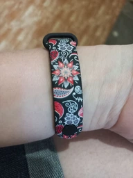 Силіконовий ремінець MRK для фітнес браслета Xiaomi Mi Band 4/3 чорний з малюнком Вишиванка з металевою кнопкою (mrk3185)