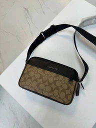 Сумка кросс-боди через плечо мужская из натуральной кожи Coach Graham Crossbody BG-COA-10 Коричневая (195031244544) фото от покупателей 4
