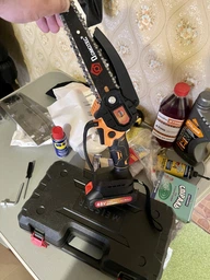 Акумуляторна ланцюгова міні пила в кейсі Meister MS-106 6 дюймів 2 акумулятори, 2 шини, 3 ланцюги для обрізання дерев веткоріз (37799) Польща фото від покупців 4