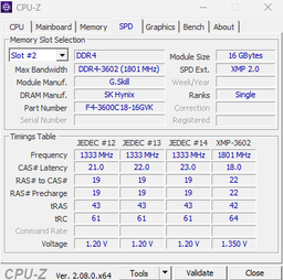 Оперативна пам'ять G.Skill Ripjaws V DIMM 32 ГБ (2×16 ГБ) DDR4 3600 МГц CL18 Чорний (F4-3600C18D-32GVK)