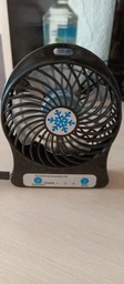 Портативный ручной вентилятор handy mini fan с аккумулятором 18650, черный со складной ручкой фото от покупателей 19