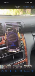 Тримач для телефону з бездротовою зарядкою та автоматичним відкриванням СРІБНИЙ фото от покупателей 6