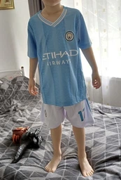 Форма футбольная детская Lion SPORT De Bruyne (Дэ Брюйнэ) 17 Манчестер Сити (Manchester City) 2024, 26 - 140-150, голубая