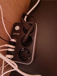 Мережевий фільтр-подовжувач з підсвічуванням LDNIO SE3631 (6USB, 3 Розетки 220V, 3.4A, 1.6m, швидка зарядка) - Чорний та білий фото від покупців 3
