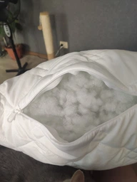 Подушка для сна Sleepingg Антиаллергенное волокно 50х70 см Стеганный чехол со стежкой и молнией Белая (4820182650093) фото от покупателей 3